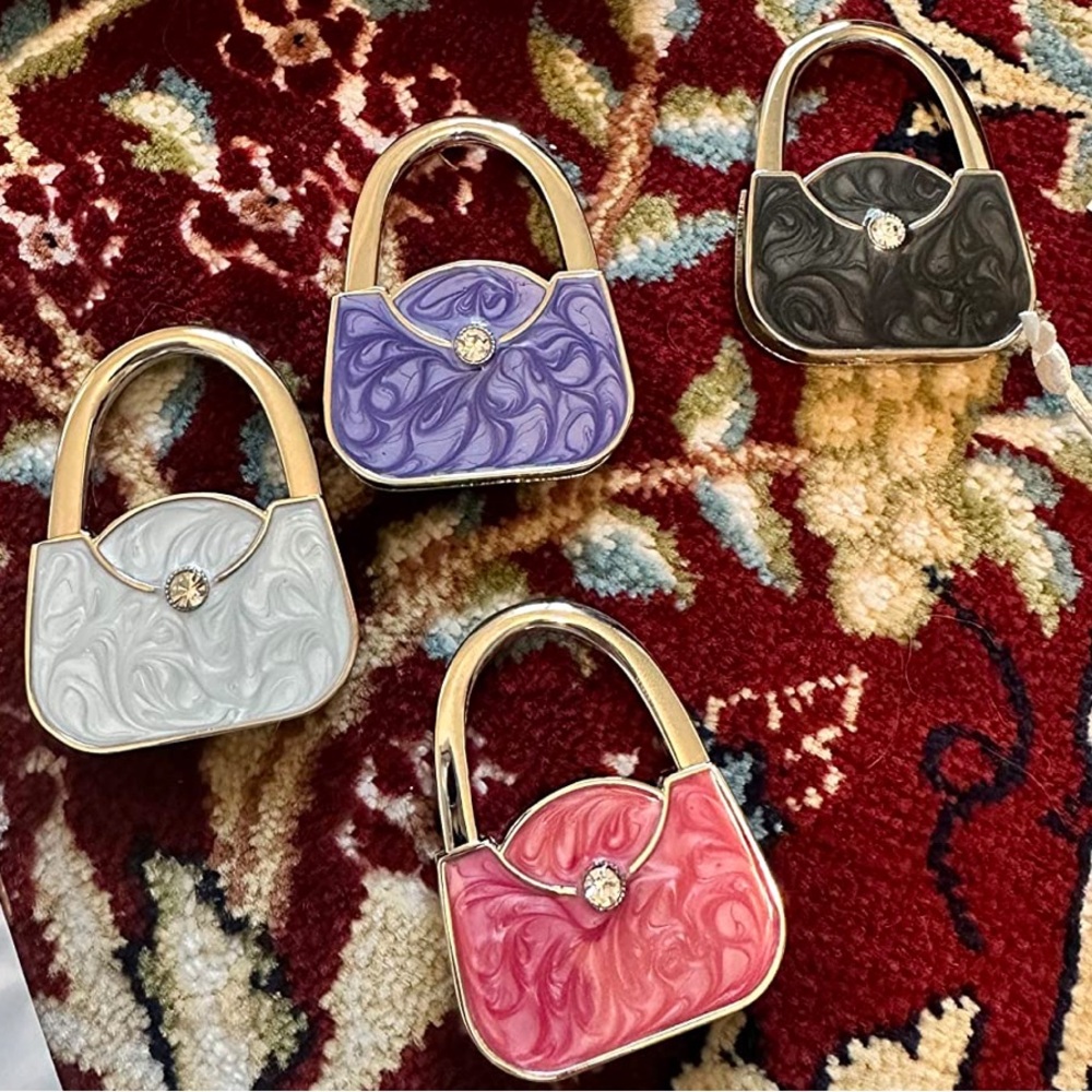 🛍️NEW Purse Hook/ Bag Charm Table Hanger Foldable Mini Handbag Shape